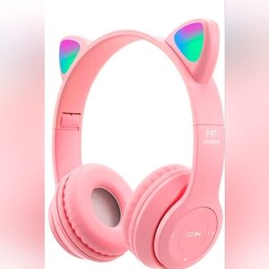Pink Cat Ear On-Ear Headphones